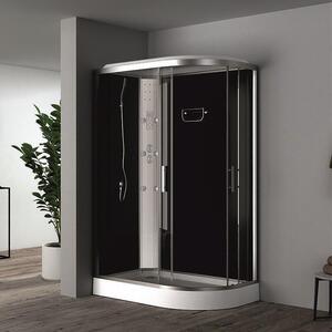 Хидромасажна душ кабина ЛИНДА ICSH 8115L NEW EASY ASSEMBLE Inter Ceramic, 120x80x215см, 4мм, 6 водни дюзи, радио, LED осветление