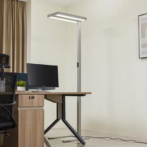 Arcchio LED стояща лампа Logan Ultra HCL CCT, сребриста, с регулируема яркост, Затъмняване, Металик, кабинет / офис, Алуминий, Модерен