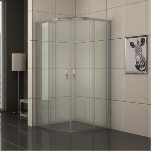 Обикновена душ кабина ICS 285 TS NEW 80*80 EASY ASSEMBLE Inter Ceramic, 80x80x180см, 4мм, прозрачно калено стъкло, овална, с две плъзгащи се врати