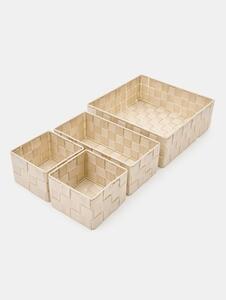 Sinsay - Плетени органайзери 4 pack - бежово
