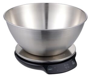 Кухненска везна с купа Klausberg KB 7939, 5 Kg, Bluetooth, Мобилно приложение, LED, ТАРА, Течности, 4 хранителни стойности, Инокс