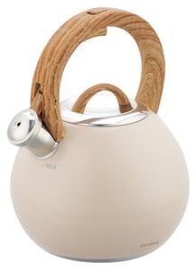 Свирещ чайник Klausberg KB 7956, 3l, Термоизолирана дръжка, Многослойно дъно, Индукция, Бежов