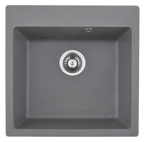 Кухненска мивка ICGS 5050 GRAY, гранит, едно корито, със сифон, 50x20х50см