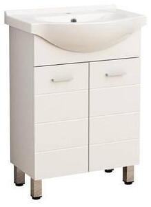 Долен шкаф за баня ТОСКАНА 60*43*85+УМИВ.6040/6037, Inter Ceramic, PVC, бял, 60x43x85см