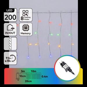 Aigostar - LED външна коледна верига 200xLED/8 функции 13x0,4m IP44 многоцветен