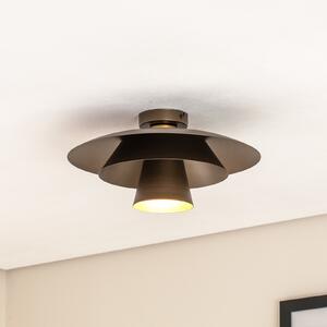 Luminex Таванна лампа Plato, титан, метал, Ø 38 cm, E27, Затъмняване, Сив, Дневна/трапезария, Метал, Модерен