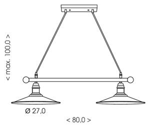 Brilagi - Полилей на кабел FORGE 2xE27/60W/230V кафяв