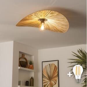 Brilagi - LED приставен полилей CERIA BOHO 1xE27/40W/230V Ø 60 см рафия/дъб