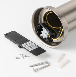 Brilagi - Външна лампа с 2 SCHUKO контакта NOVA 1xE27/15W/230V 40 см IP44 хром