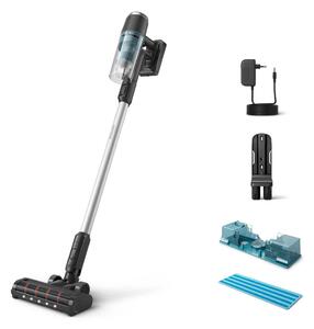 Прахосмукачка Philips XC3131/01, вертикална/ръчна, безжична, време на работа до 60 минути, PowerCyclone 8 технология, 3-степенна филтрация, 2 режима, черна