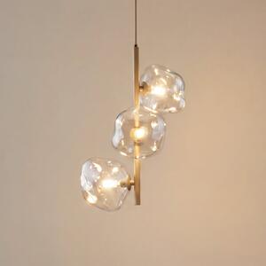TK Lighting Висяща лампа „Лава“, с 3 лампи, Ø 29 см, пясъчен/коняк, G9, Затъмняване, Бежов, Дневна/трапезария, Стъкло, Модерен