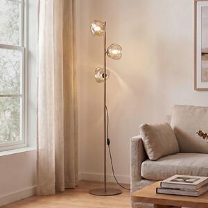 TK Lighting Стойка „Лава“, пясъчен/конячен, стъкло, 151 см, с 3 лампи, G9, Бежов, Дневна/трапезария, Стъкло, Модерен