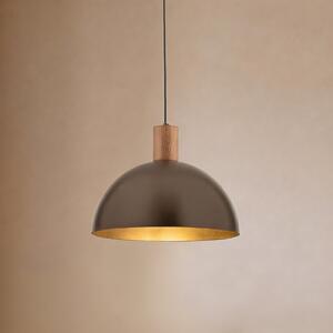 TK Lighting Висяща лампа „Осло“, кафява, метал, Ø 34 см, E27, Затъмняване, Кафяв / ръждив, Дневна/трапезария, Метал, Модерен