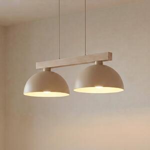 TK Lighting Висяща лампа „Осло“, пясъчен цвят, с 2 лампи, дължина 83 см, E27, Затъмняване, Бежов, Дневна/трапезария, Метал, Модерен