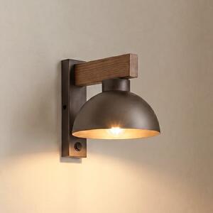 TK Lighting Стенна лампа „Осло“, кафява, метал, височина 20 см, E27, Затъмняване, Кафяв / ръждив, Дневна/трапезария, Метал, Модерен