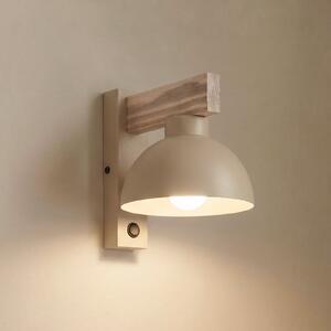 TK Lighting Стенна лампа „Осло“, пясъчен цвят, метал, височина 20 см, E27, Затъмняване, Бежов, Дневна/трапезария, Метал, Модерен