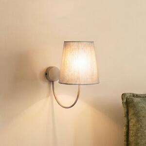 TK Lighting Стенна лампа Candi, бежово/пясъчно, лен, височина 34 см, E27, Затъмняване, Бежов, Дневна/трапезария, Плат / текстил, Модерен