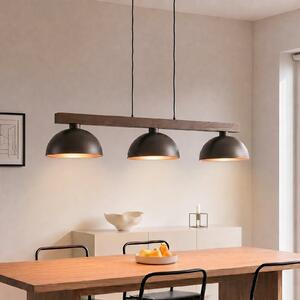 TK Lighting Висяща лампа „Осло“, кафява, с 3 лампи, дължина 118 см, E27, Затъмняване, Кафяв / ръждив, Дневна/трапезария, Метал, Модерен