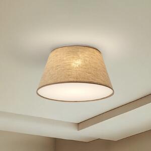 TK Lighting Таванна лампа Formo, бежова, лен, Ø 38 см, E27, Затъмняване, Бежов, Дневна/трапезария, Плат / текстил, Модерен