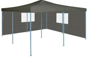 Сгъваема беседка с 2 странични стени, 5x5 м, антрацит