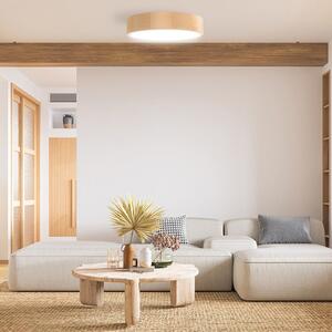 TEMAR LIGHTING Таванна лампа Cleo DR800, бор, Ø 80 cm, 6-свещник, E27, Затъмняване, Дърво, Дневна/трапезария, Дървесина, Модерен