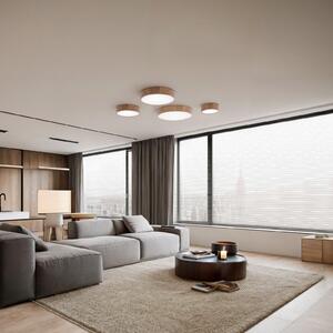 TEMAR LIGHTING Таванна лампа Cleo DR800, дъб, Ø 80 cm, 6-свещник, E27, Затъмняване, Дърво, Дневна/трапезария, Дървесина, Модерен