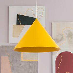 TK Lighting Висяща лампа Cono, 1-пламъчна, Ø 50 cm, жълта, E27, Затъмняване, Жълт, Дневна/трапезария, Метал, Модерен