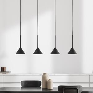 TK Lighting Висяща лампа Cono Mini, 4-пламъчна, черна GU10, Затъмняване, Черен, Дневна/трапезария, Метал, Модерен