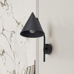 TK Lighting Стенна лампа Cono, 1-пламъчна, черна, E27, Затъмняване, Черен, Дневна/трапезария, Метал, Модерен
