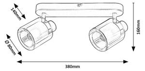 Rabalux 73064 - Точково осветително тяло MIRRAL 2xE14/15W/230V