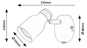 Rabalux 73095 - Стенно точково осветително тяло NEZORI 1xGU10/15W/230V