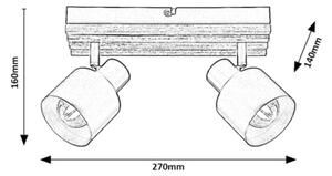 Rabalux 73421 - Точково осветително тяло NOXELLE 2xE14/10W/230V