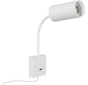 Immax 08296L - Настенна лампа PUNTO с USB порт 1xGU10/9W/230V бяла
