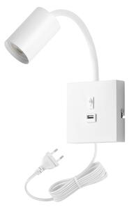 Immax 08296L - Настенна лампа PUNTO с USB порт 1xGU10/9W/230V бяла