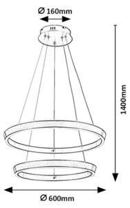 Rabalux 72403 - Димируем LED полилей на кабел NEVIRA LED/45W/230V 3000–6500K + дистанционно управление