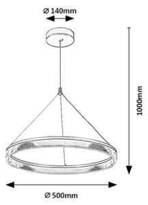 Rabalux 72471 - димируем LED полилей на кабел RIVONA LED/24W/230V 3000-6500K+дистанционно