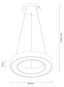 LED полилей на кабел UNION LED/40W/230V 3000/4000/6500K pr. 40 cm черен