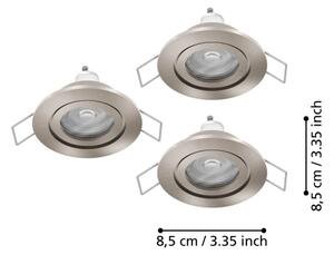 Eglo 902239 - комплект от 3 бр. LED вградени таванни осветителни тела BARRANCO 1xGU10/4,5W/230V IP44 хром