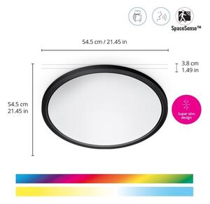 WiZ - LED RGB Димируем плафон SUPERSLIM LED/32W/230V Wi-Fi черен