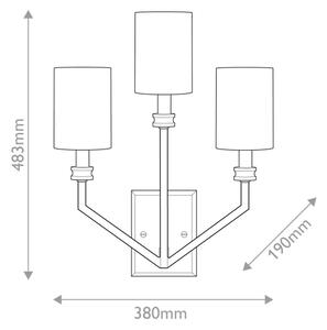Hinkley HK-MOORE-WB3-HB - Стенно осветително тяло MOORE 3xE14/40W/230V златно