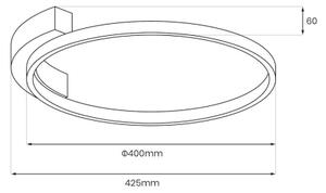 LED таванно осветително тяло LUNA LED/18W/230V Ø 42,5 см, черно