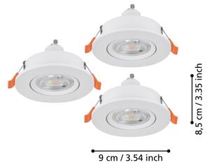 Eglo 902242 - Комплект от 3 LED вградени точкови осветителни тела BARRANCO 1xGU10/4,5W/230V бели