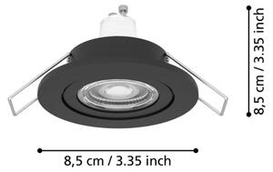 Eglo 902236 - LED вграден таванен прожектор за баня BARRANCO 1xGU10/4,5W/230V IP44 черен