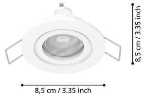 Eglo 902247 - LED вградено таванно точково осветително тяло BARRANCO 1xGU10/4,5W/230V IP44 бяло