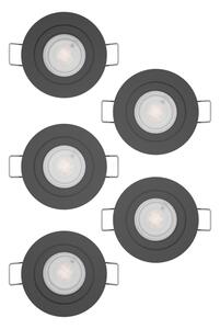 Eglo 902266 - КОМПЛЕКТ 5x LED вградено точково осветително тяло BARRANCO LED/4,8W/230V черно