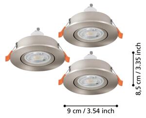 Eglo 902259 - Комплект 3x LED таванни точкови осветителни тела BARRANCO 1xGU10/4,5W/230V хром