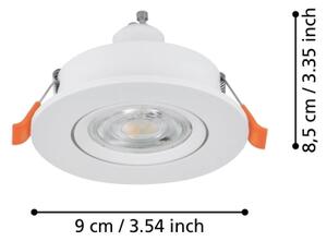 Eglo 902254 - LED вградено точково осветително тяло BARRANCO 1xGU10/4,5W/230V бяло