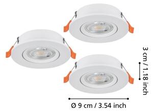 Eglo 902262 - Комплект от 3 вградени LED точкови осветителни тела BARRANCO LED/4,8W/230V бели