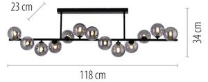 Schöner Wohnen 14505-18 - LED полилей, монтиран на тръба DUBAI 13xG9/3W/230V черен/опушен