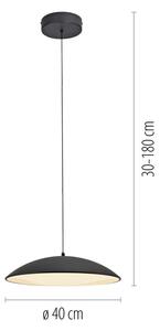 Schöner Wohnen 14606-18-LED димируем полилей на кабел LENTE LED/17W/230V Ø40 см черен